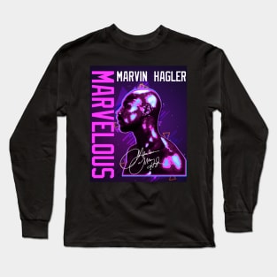 Marvelous Marvin Hagler Boxing Legend Signature Vintage Retro 80s 90s Bootleg Rap Style Long Sleeve T-Shirt